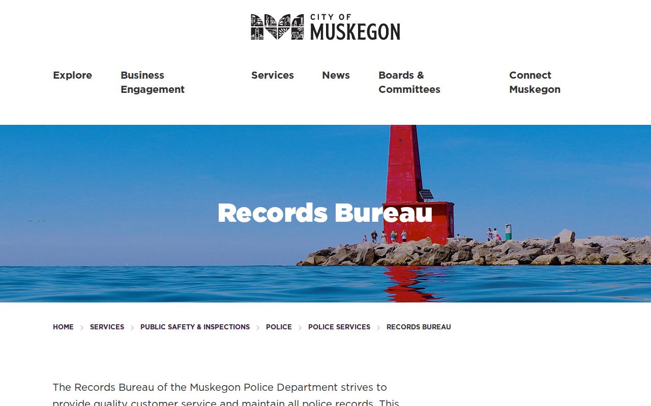 Muskegon court records Police Records Bureau service page