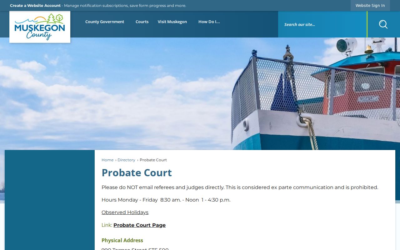 Norton Shores court records county Probate Court staff directory