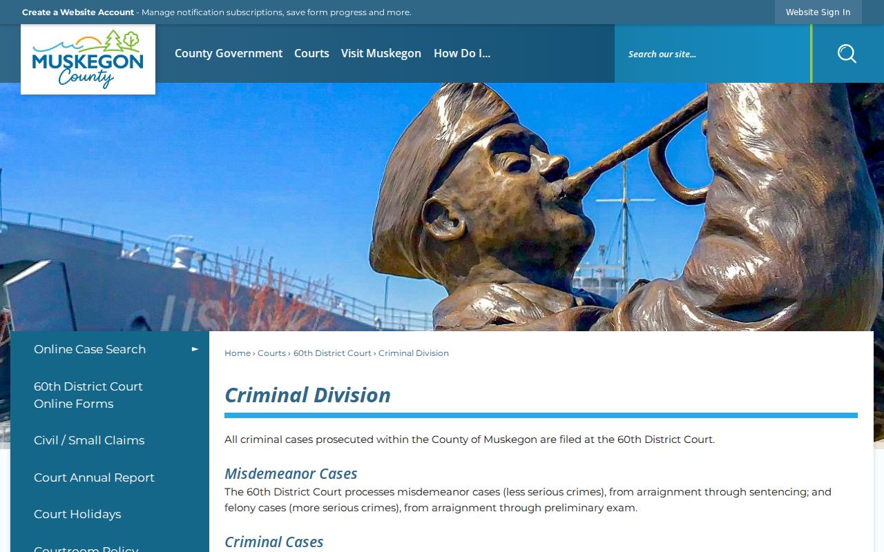 Muskegon County criminal court docket Criminal Division information