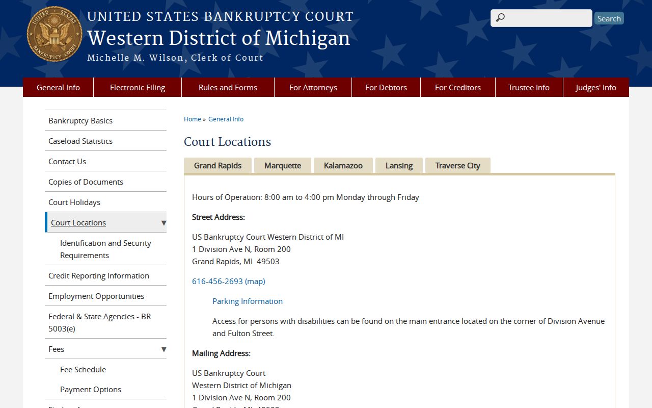 Muskegon County court records bankruptcy court location