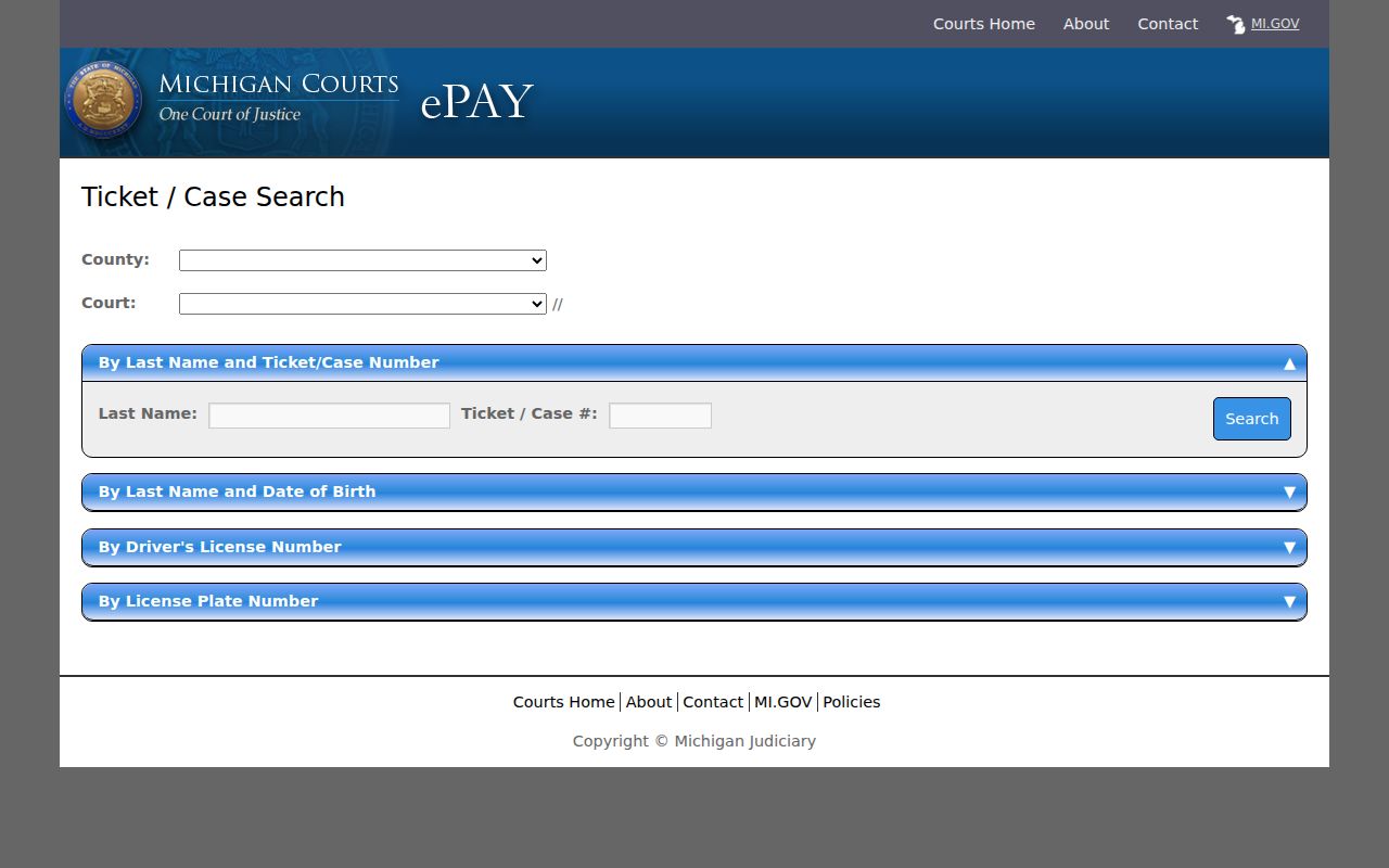 Muskegon County traffic court records expanded PayTix ticket and case search