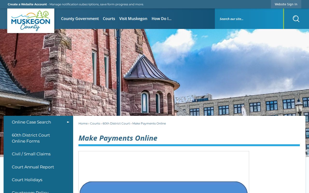 Muskegon County traffic court records online payment page